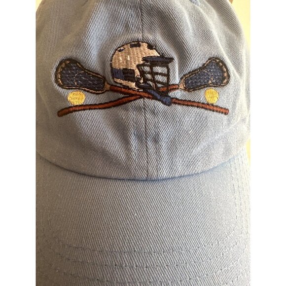 Lacrosse Embroidered Image Blue Hat Cap Adjustable - Picture 2 of 7